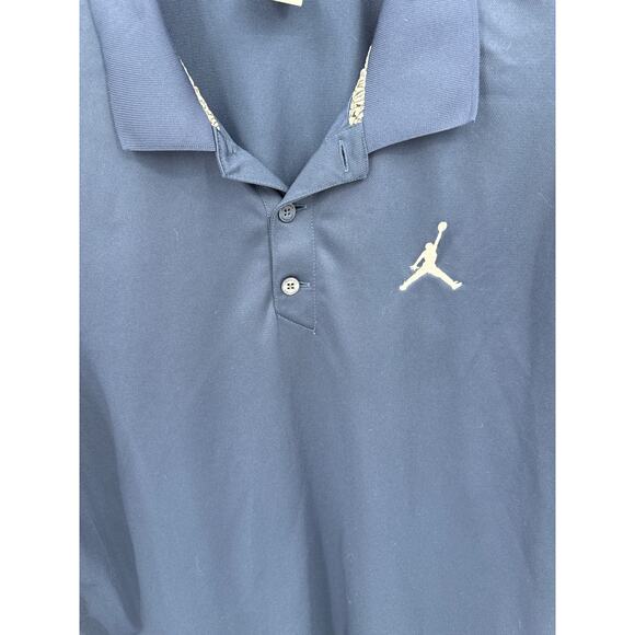Nike Jordan Dri-FIT Polo Shirt Navy Blue Jumpman Logo Mens XL Athletic EUC - Picture 5 of 9